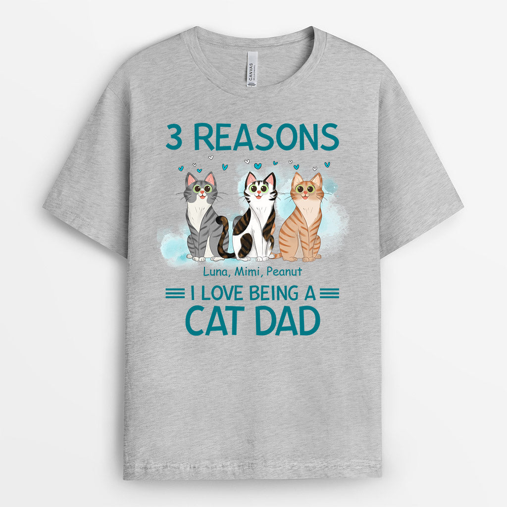 Reasons I Love Being A Cat Mom Dad - Custom Shirt With Pets Face