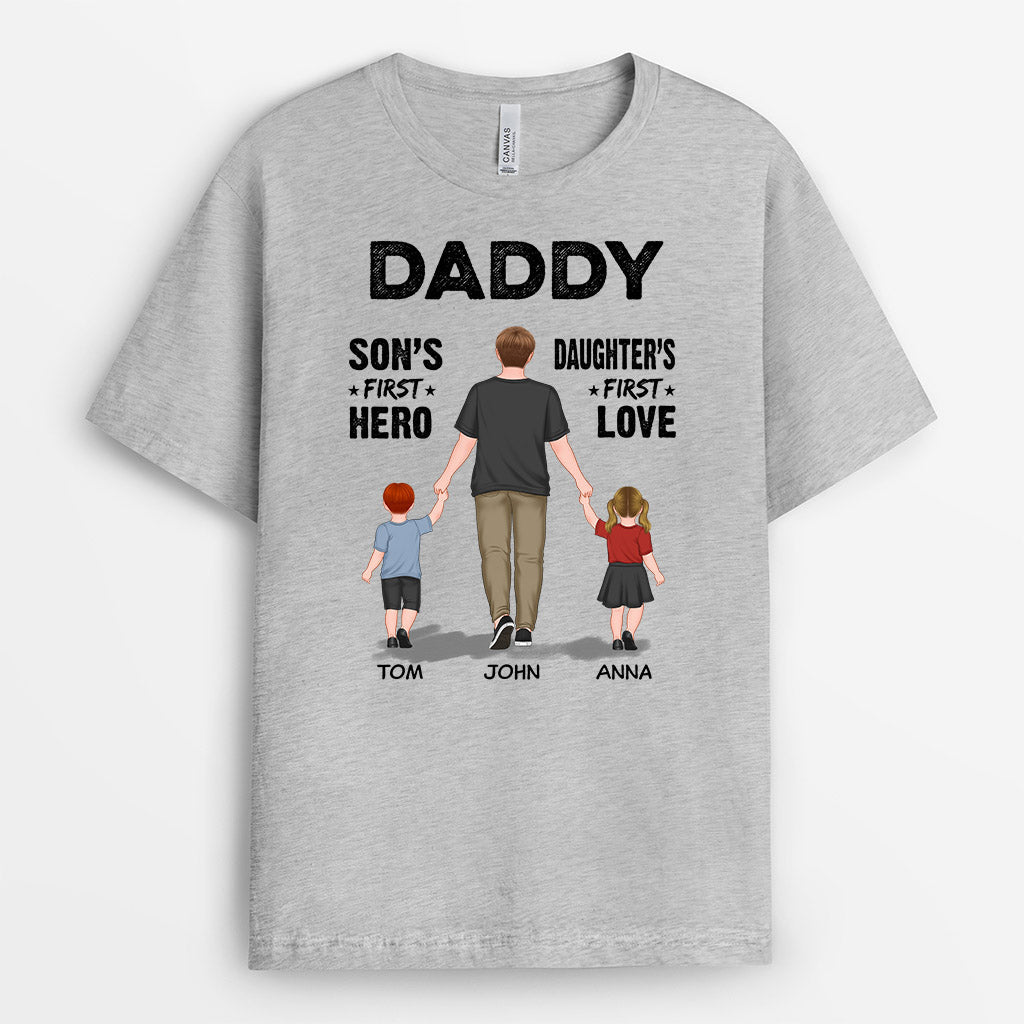 Sons First Hero Daughters First Love T Shirts - Personal Gifts For Dad