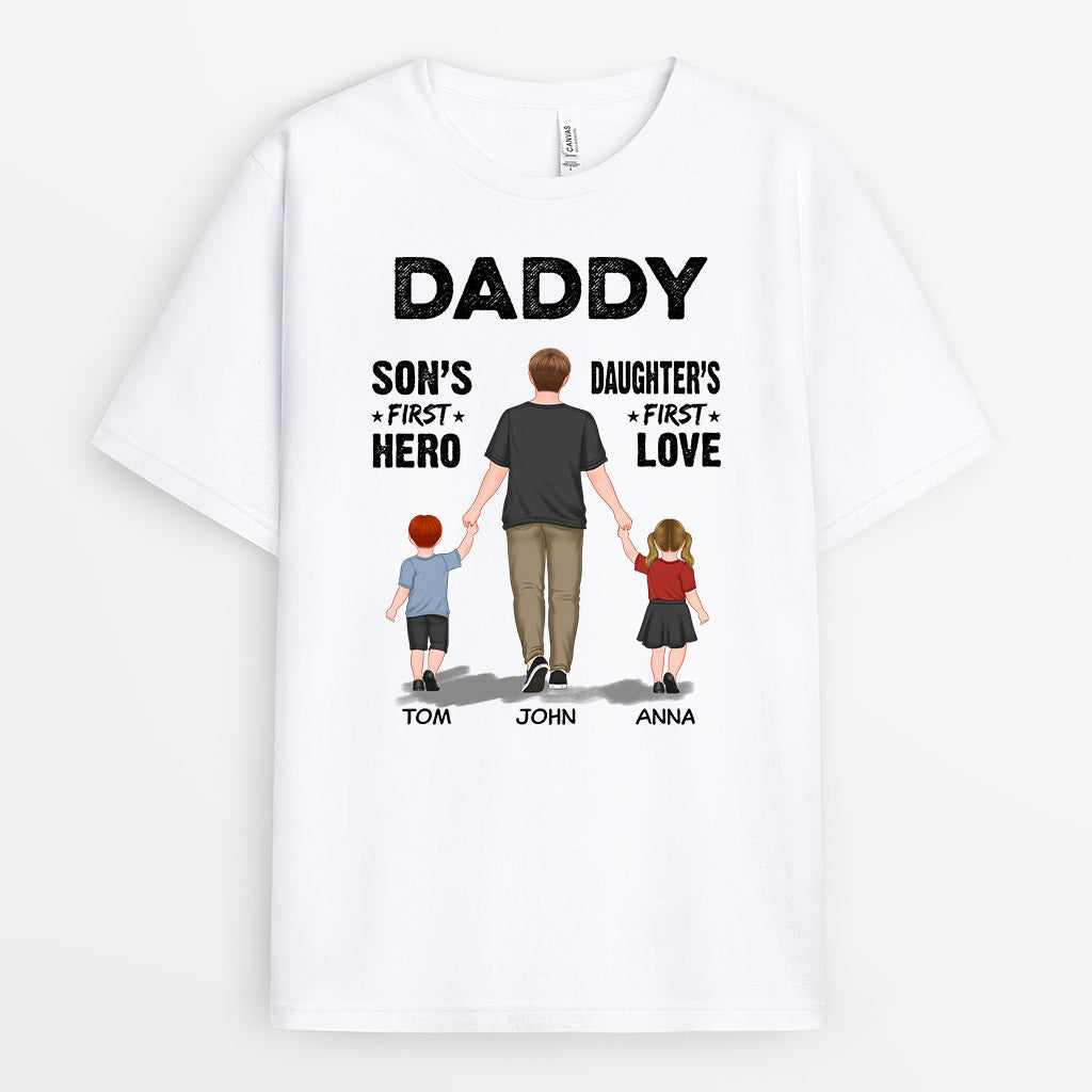 Sons First Hero Daughters First Love T Shirts - Personal Gifts For Dad