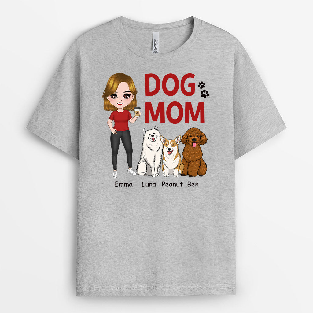 Dog Mom Standing Besides Dogs - Custom Shirt for Dog Lovers