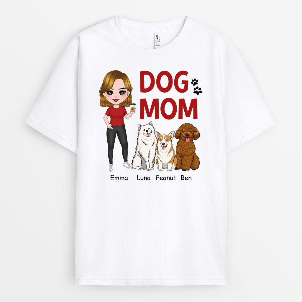 Dog Mom Standing Besides Dogs - Custom Shirt for Dog Lovers
