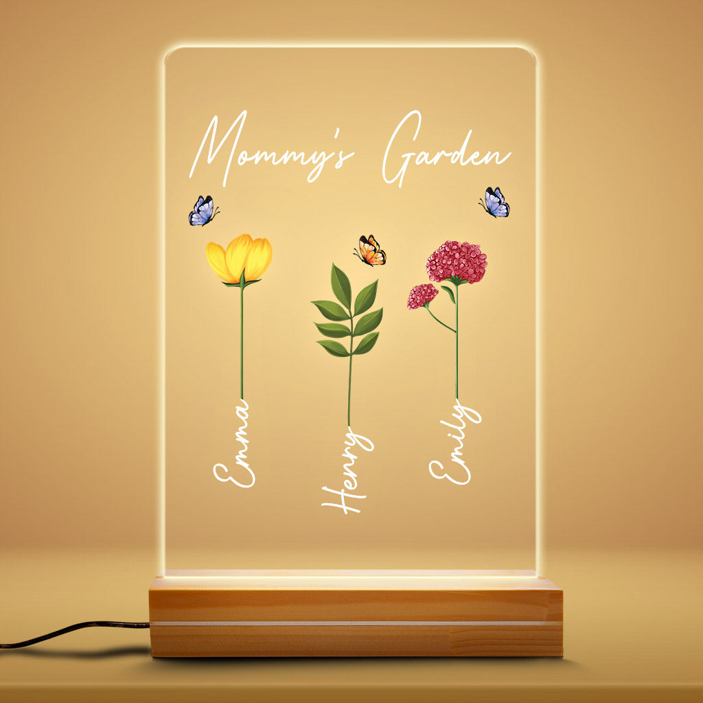 Personalized Grandma Mommys Garden 3d Led Light