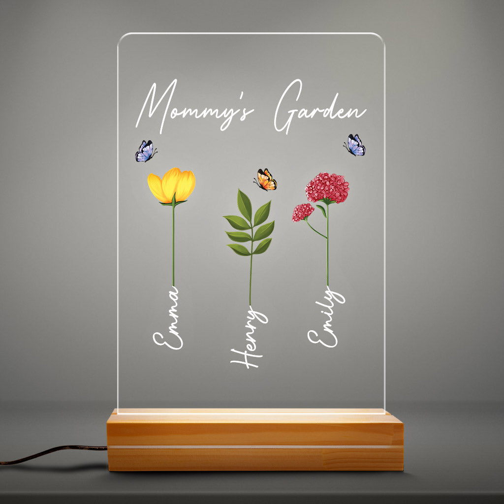 Personalized Grandma Mommys Garden 3d Led Light