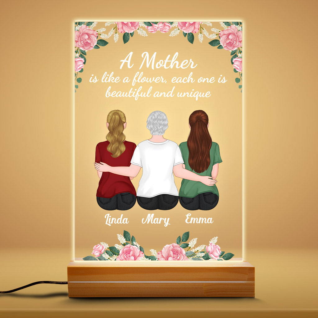 Personalized A Mother Is Like A Flower 3d Led Light