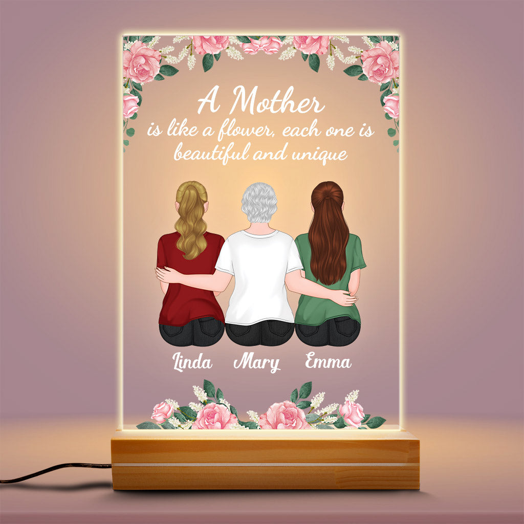 Personalized A Mother Is Like A Flower 3d Led Light
