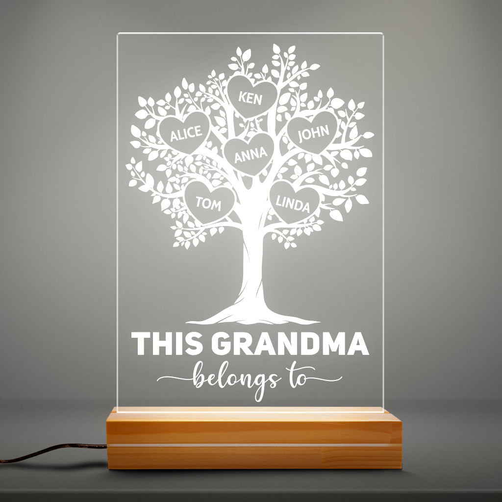This Grandma/Mommy Belongs To 3D Led Light - Personalised Family Presents