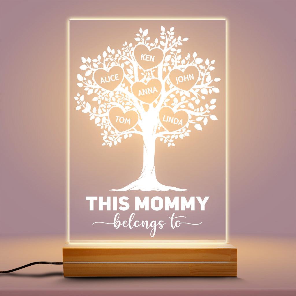 This Grandma/Mommy Belongs To 3D Led Light - Personalised Family Presents