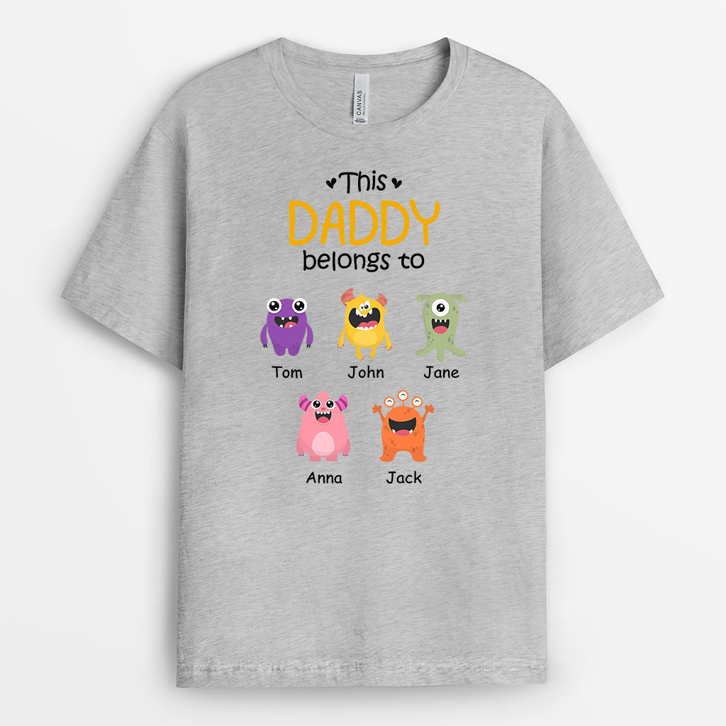 This Grandpa Belongs To Little Monsters - Personalized T-Shirt