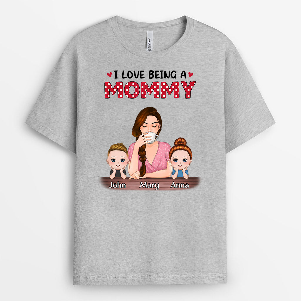 Personalized Love Being A Grandma Mommy Polka Dot T Shirts