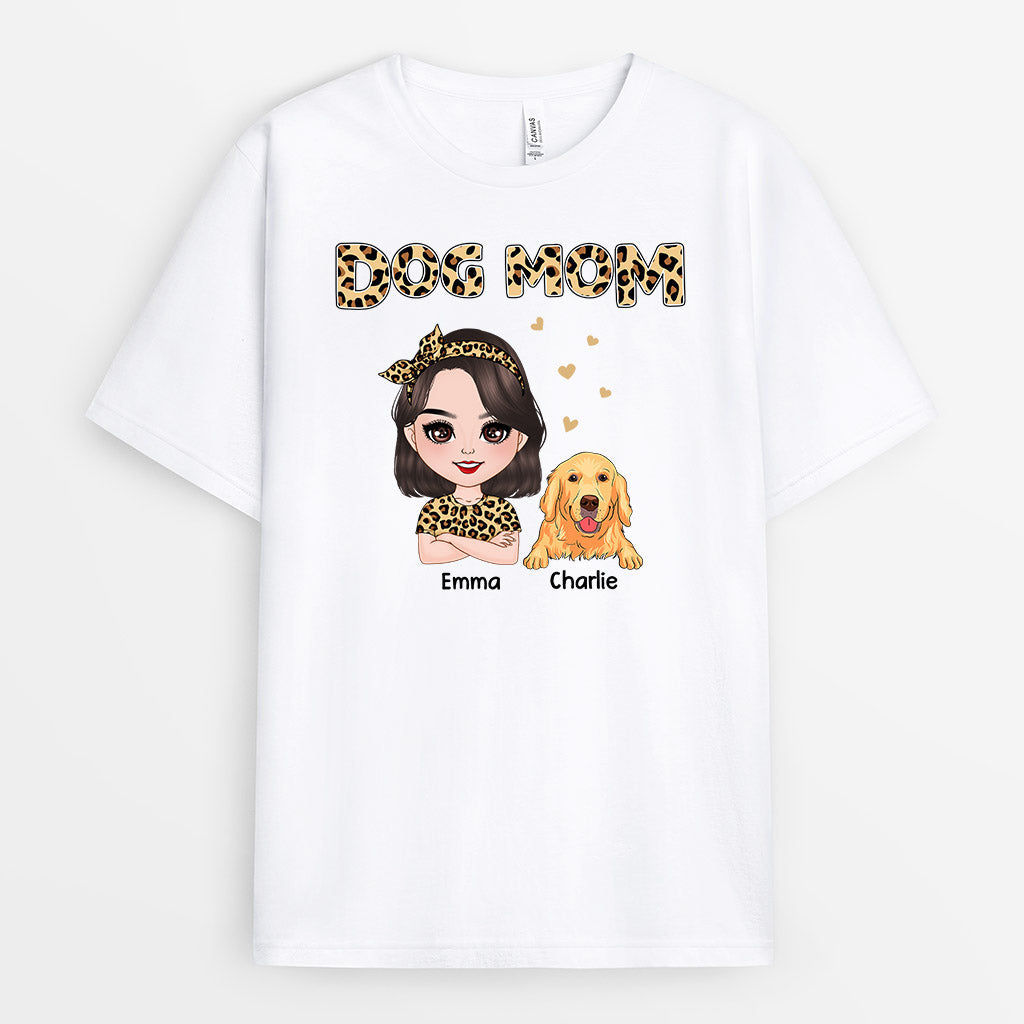 Leopard Dog Mom - Personalized Dog T-shirts for Humans