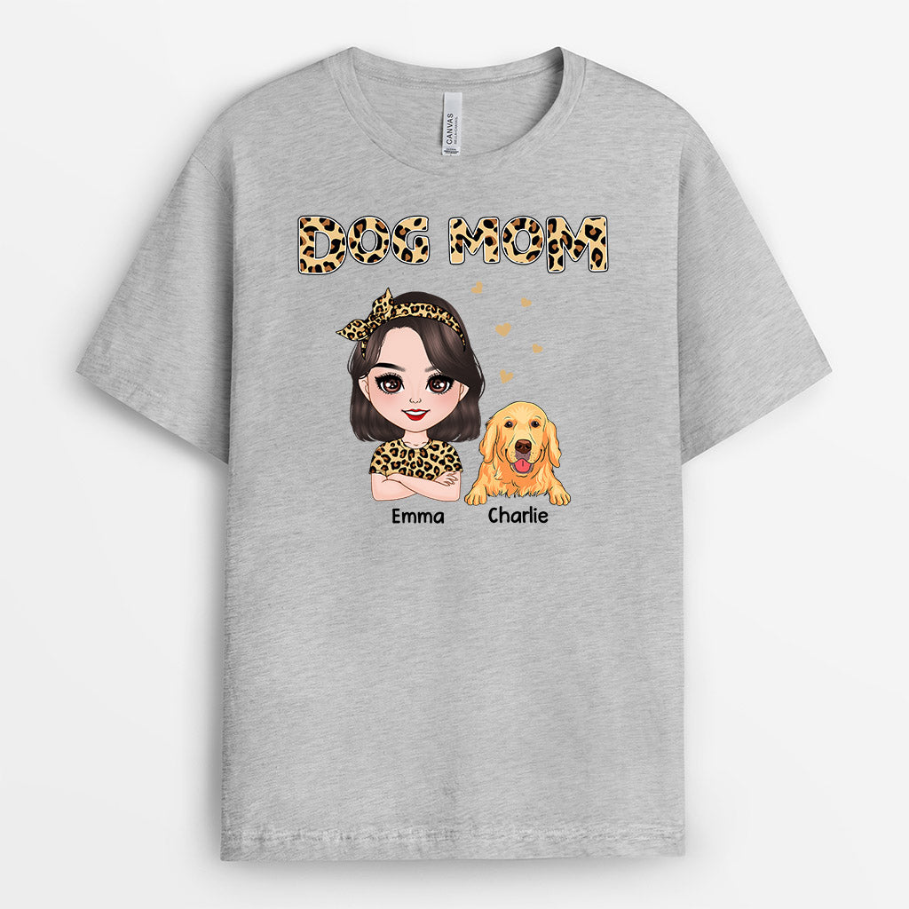 Leopard Dog Mom - Personalized Dog T-shirts for Humans