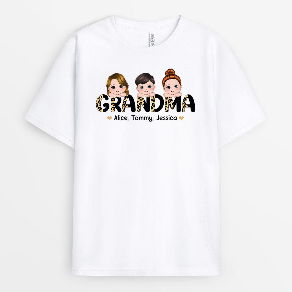 Grandma Leopard - Personalized T-Shirt - Gift for Grandma