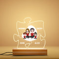 Family Puzzle Heart Night Light - Family Custom Gifts