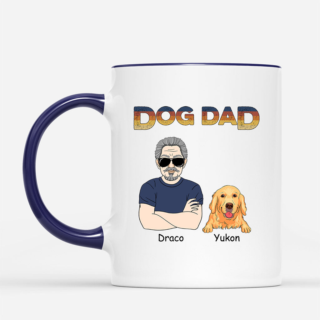 Cool Dog Dad - Personalized Dog Mugs - Coffee Mug With Dog Picture