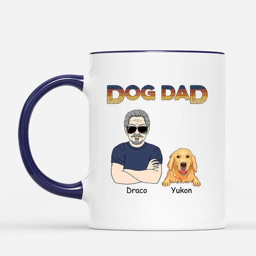 Cool Dog Dad - Personalized Dog Mugs - Coffee Mug With Dog Picture