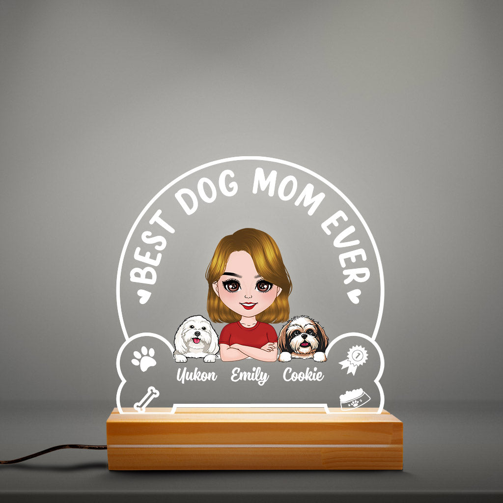 Best Dog Mom Ever Night Light - Personalized Gifts For Dog Owners