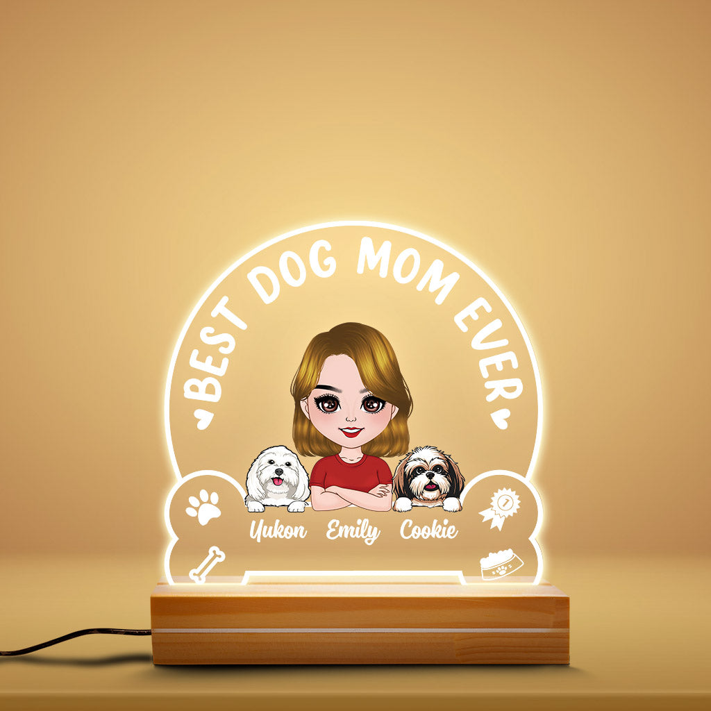 Best Dog Mom Ever Night Light - Personalized Gifts For Dog Owners