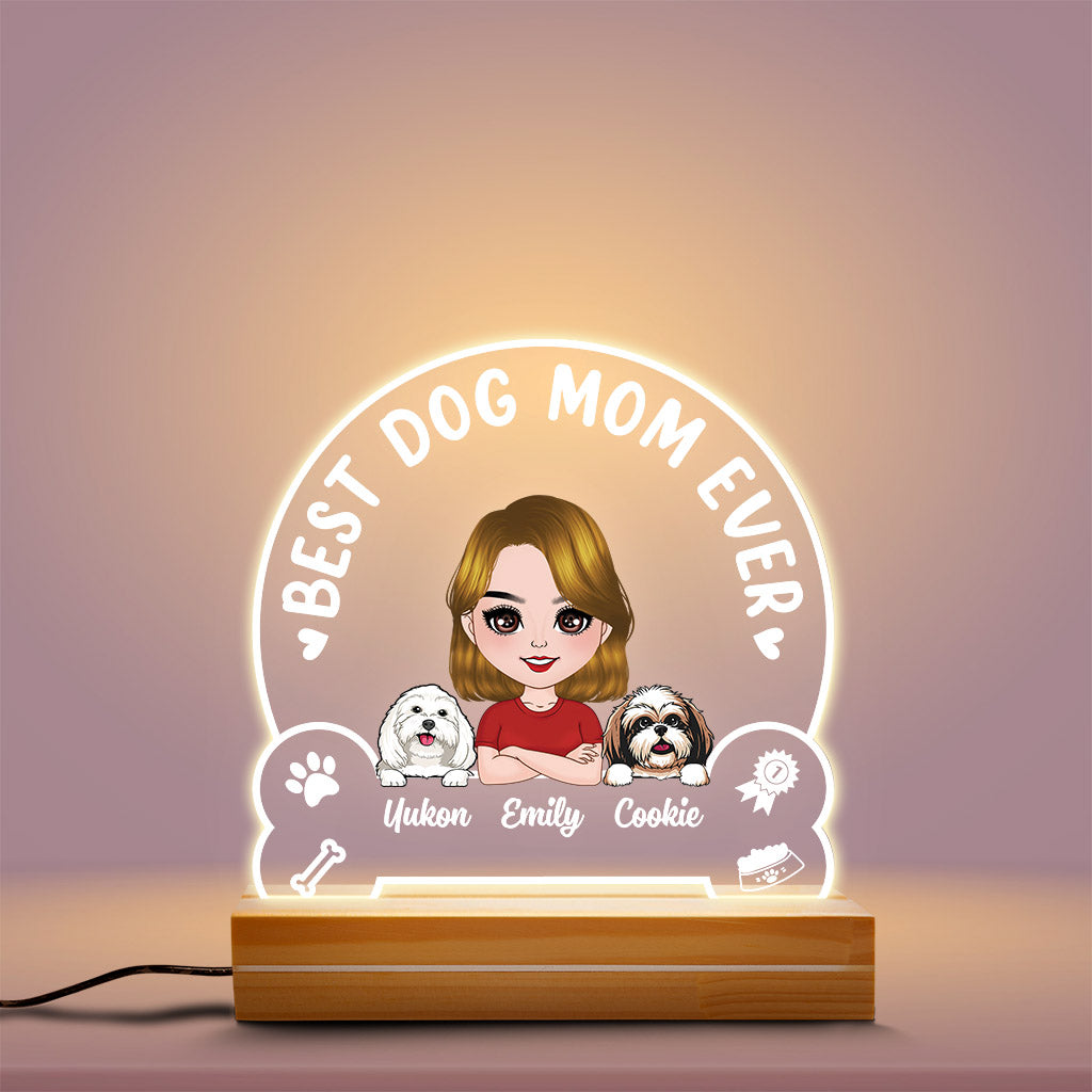 Best Dog Mom Ever Night Light - Personalized Gifts For Dog Owners