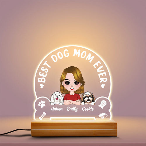Best Dog Mom Ever Night Light - Personalized Gifts For Dog Owners