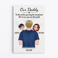Personalized Daddy You Are The World Canvas