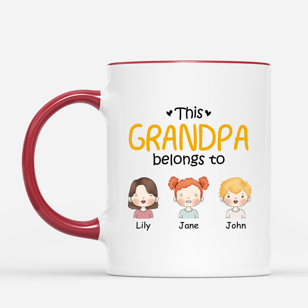 Personalized This Daddy Grandpa Belongs To Mugs