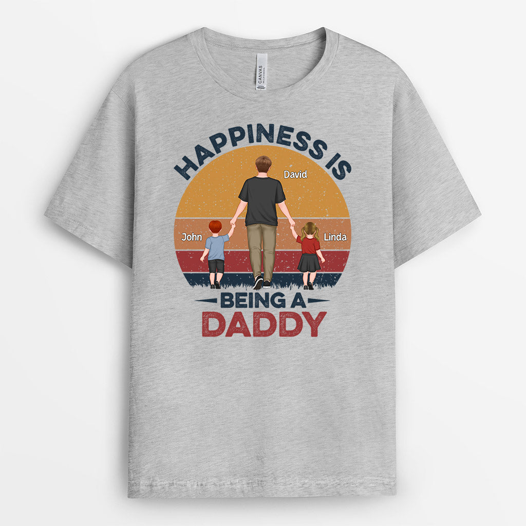Personalized Happiness Is Being A Grandpa Dad T Shirts
