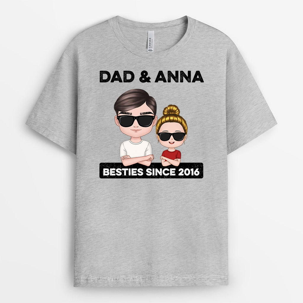 Personalized Dad Kid Besties Since T Shirts