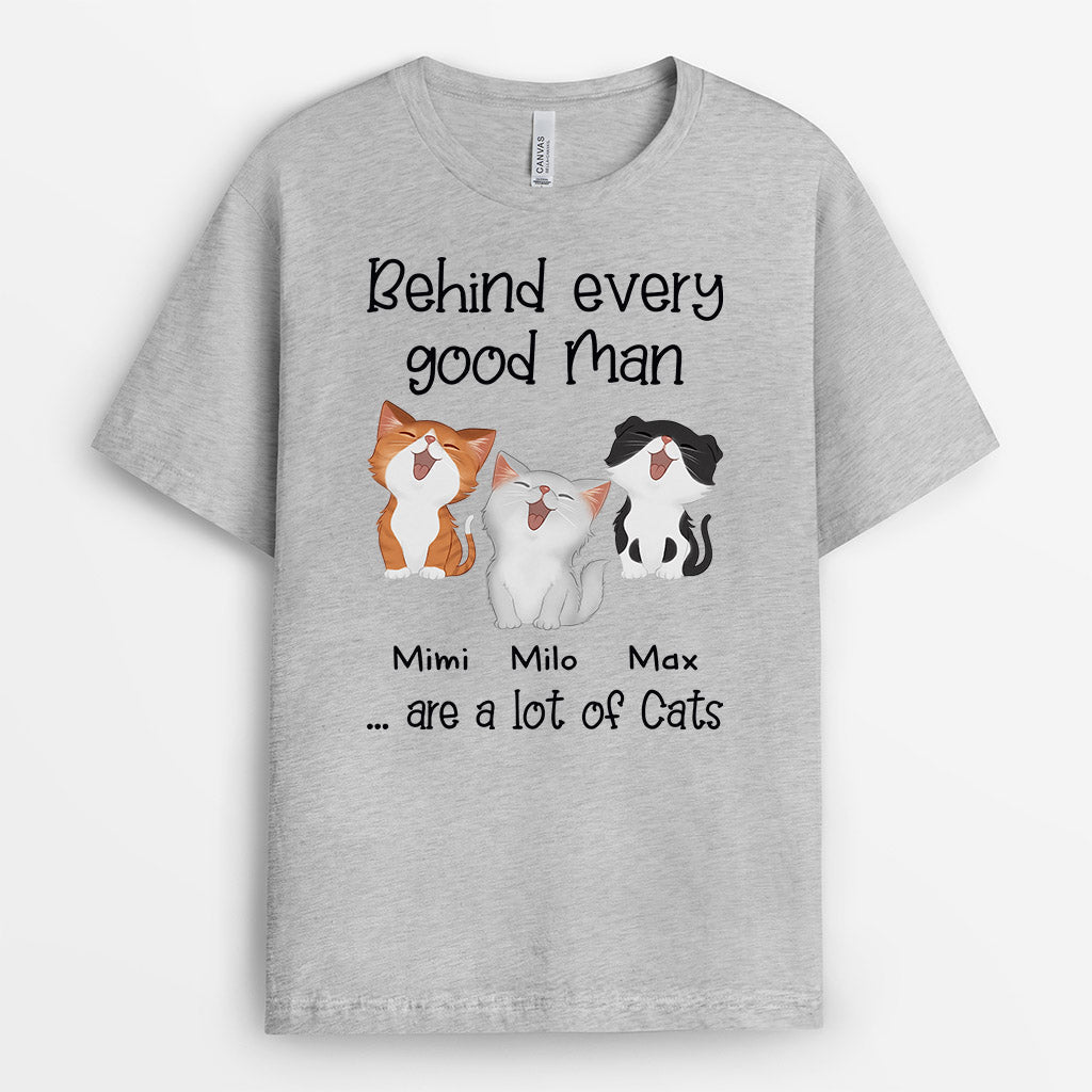 Behind Good Woman Man Is A Cat Shirt - Custom Pet Apparel For Humans