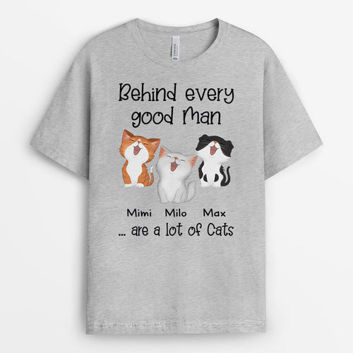 Behind Good Woman Man Is A Cat Shirt - Custom Pet Apparel For Humans