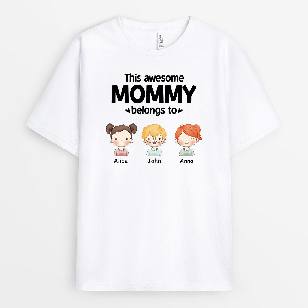 Personalized This Awesome Mommy Grandma Belongs To T Shirts