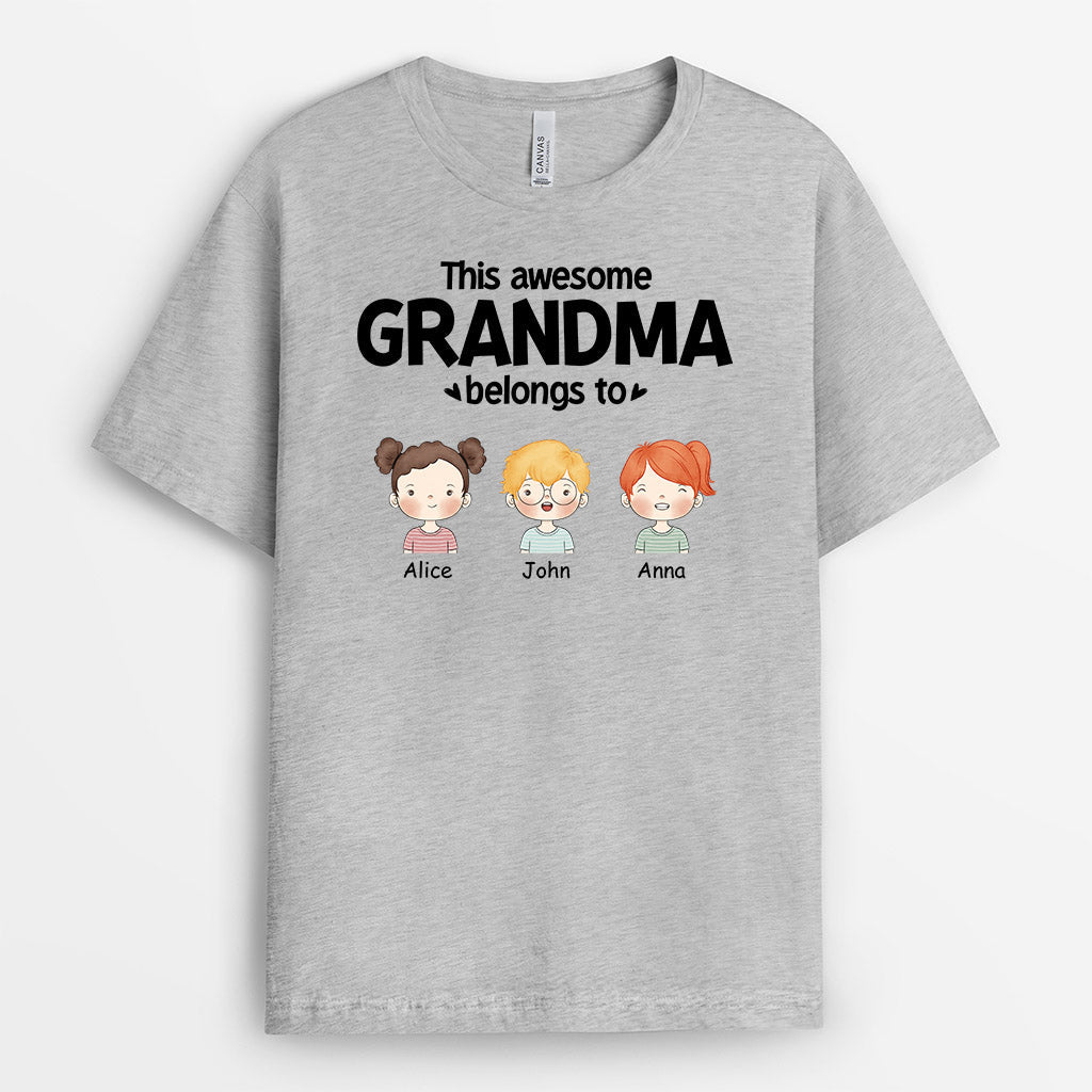 Personalized This Awesome Mommy Grandma Belongs To T Shirts