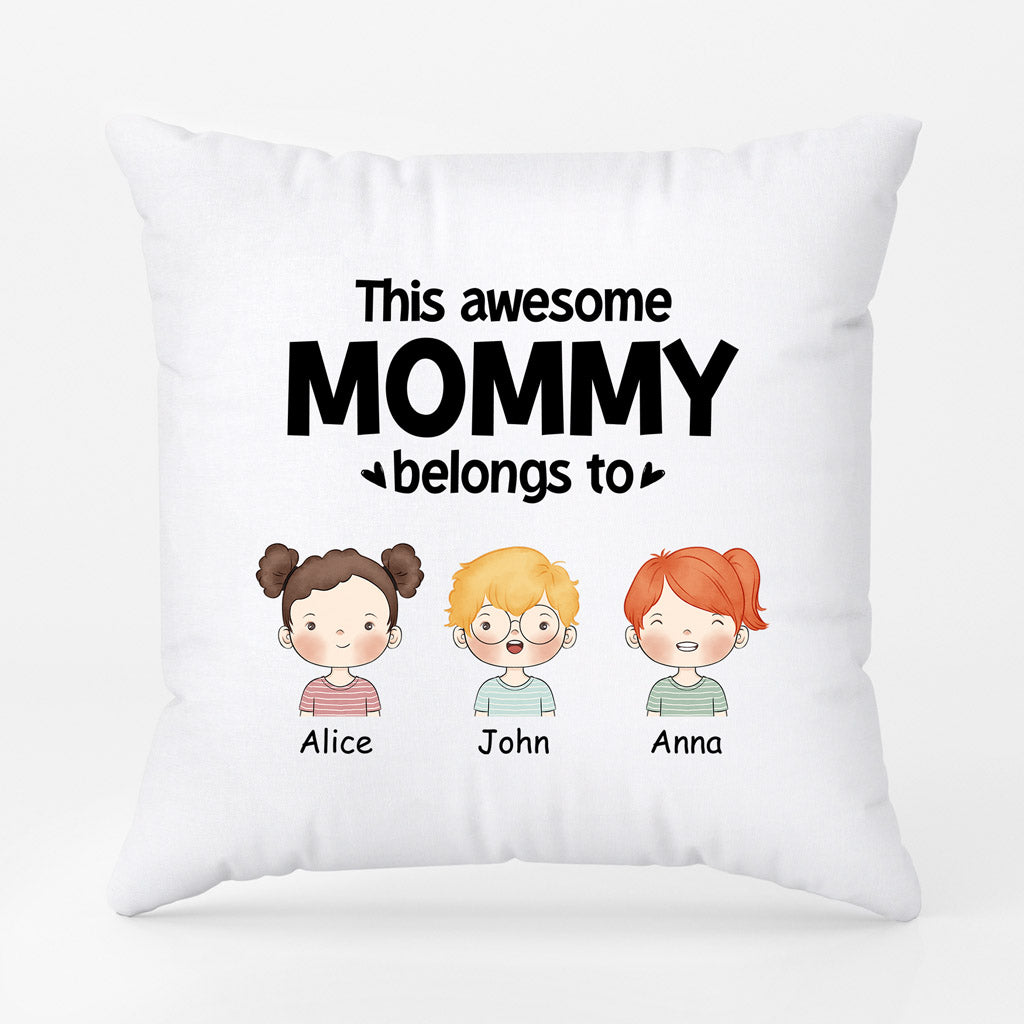 Personalized This Awesome Mommy Grandma Belongs To Pillows
