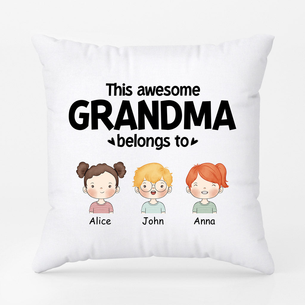 Personalized This Awesome Mommy Grandma Belongs To Pillows