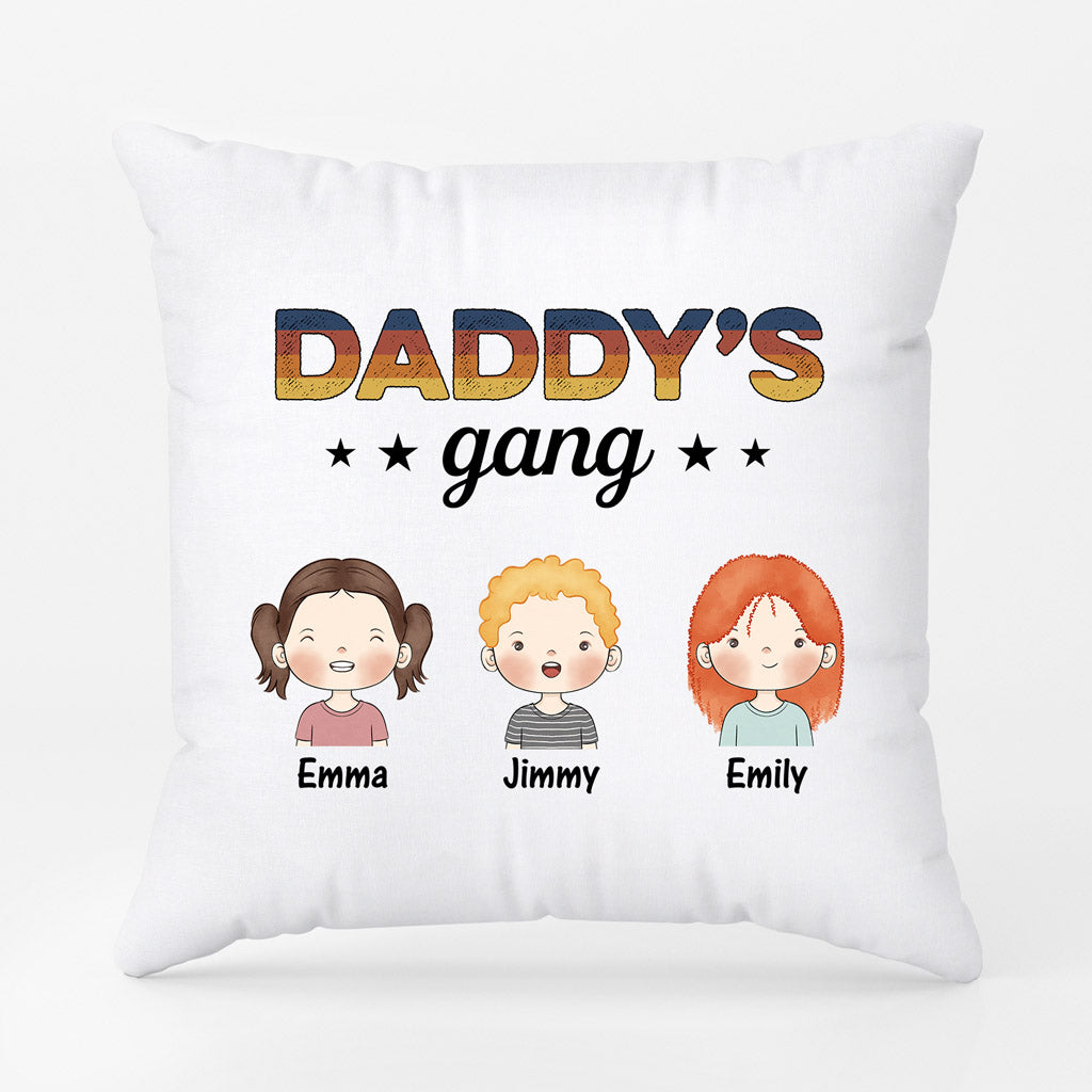 Personalized Grandpa Daddys Gang Pillow