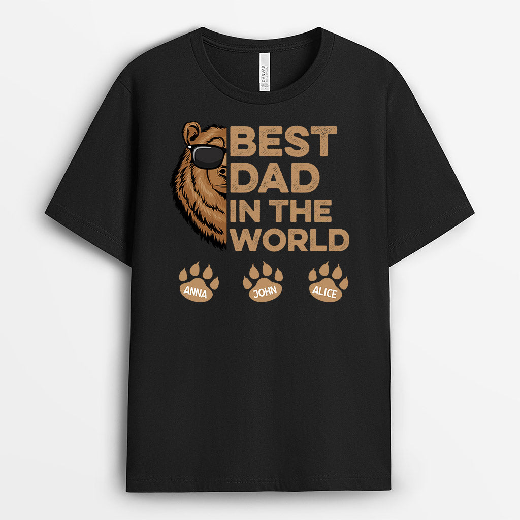Best Bear Dad In The World T-shirt - Personalized Shirts For Dad