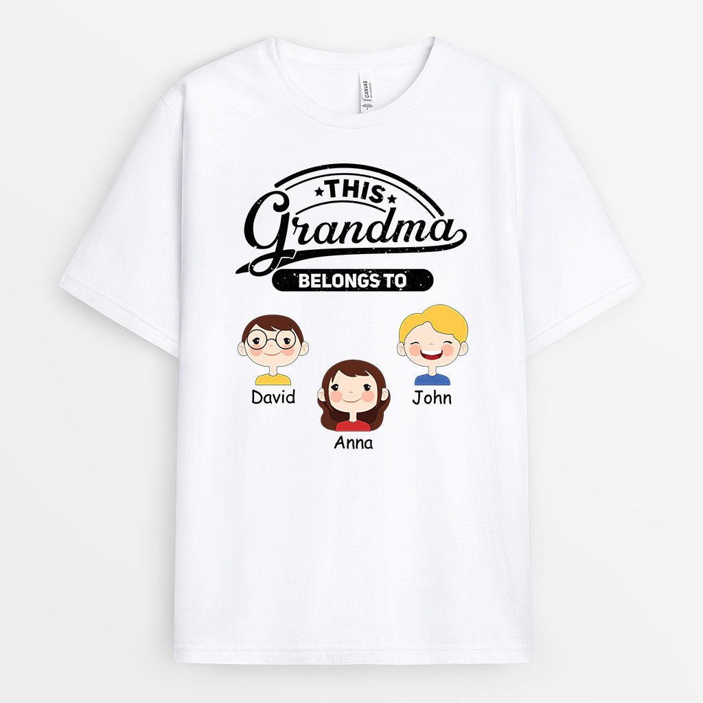 This Mommy Grandma Belongs To Certification - Personalized T Shirt Pint