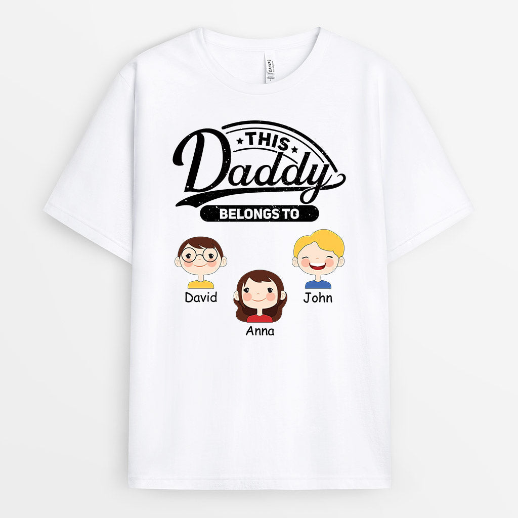 This Daddy/Grandpa Belongs To - Personalized Grandpa T-Shirt - Gift Ideas for Grandpa