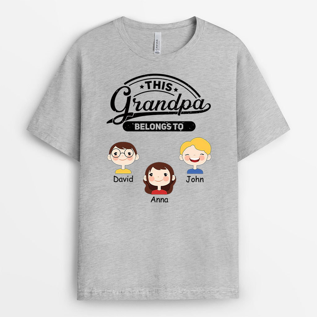 This Daddy/Grandpa Belongs To - Personalized Grandpa T-Shirt - Gift Ideas for Grandpa