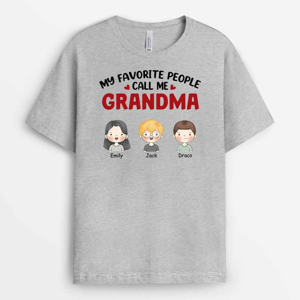 Personalized My Favorite People Call Me Mommy Grandma T Shirt