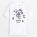 Personalized Colorful Grandma/Mommy Flowers T-shirt