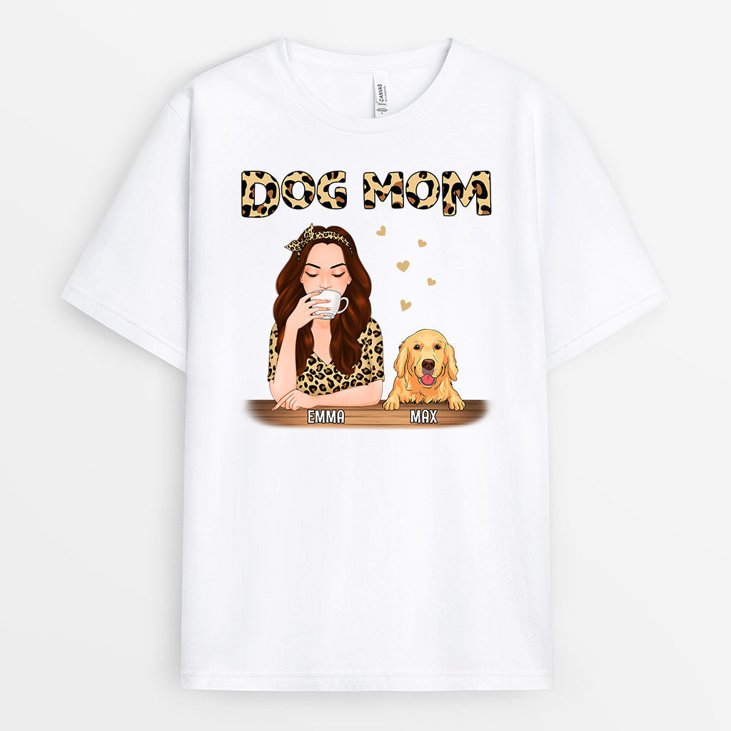 Leopard Design Dog Mom - Personalized Dog Shirt For Humans