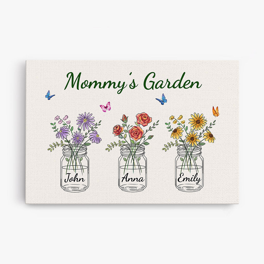 Personalized Mommy Grandma Beautiful Garden Canvas