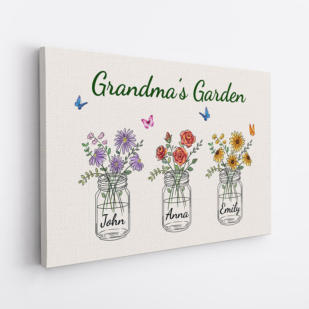 Personalized Mommy Grandma Beautiful Garden Canvas