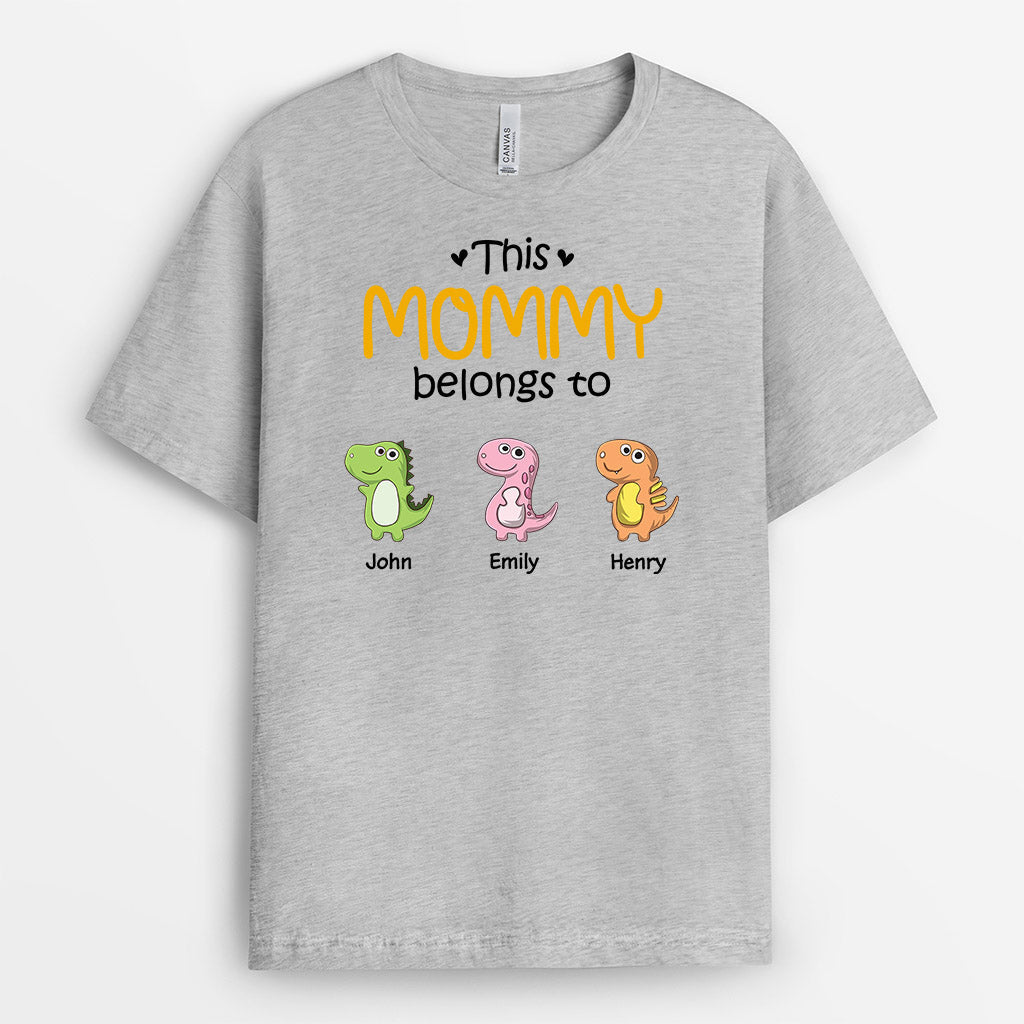 This Mommy Grandma Belongs To - Personalized Dinosaur T-Shirt