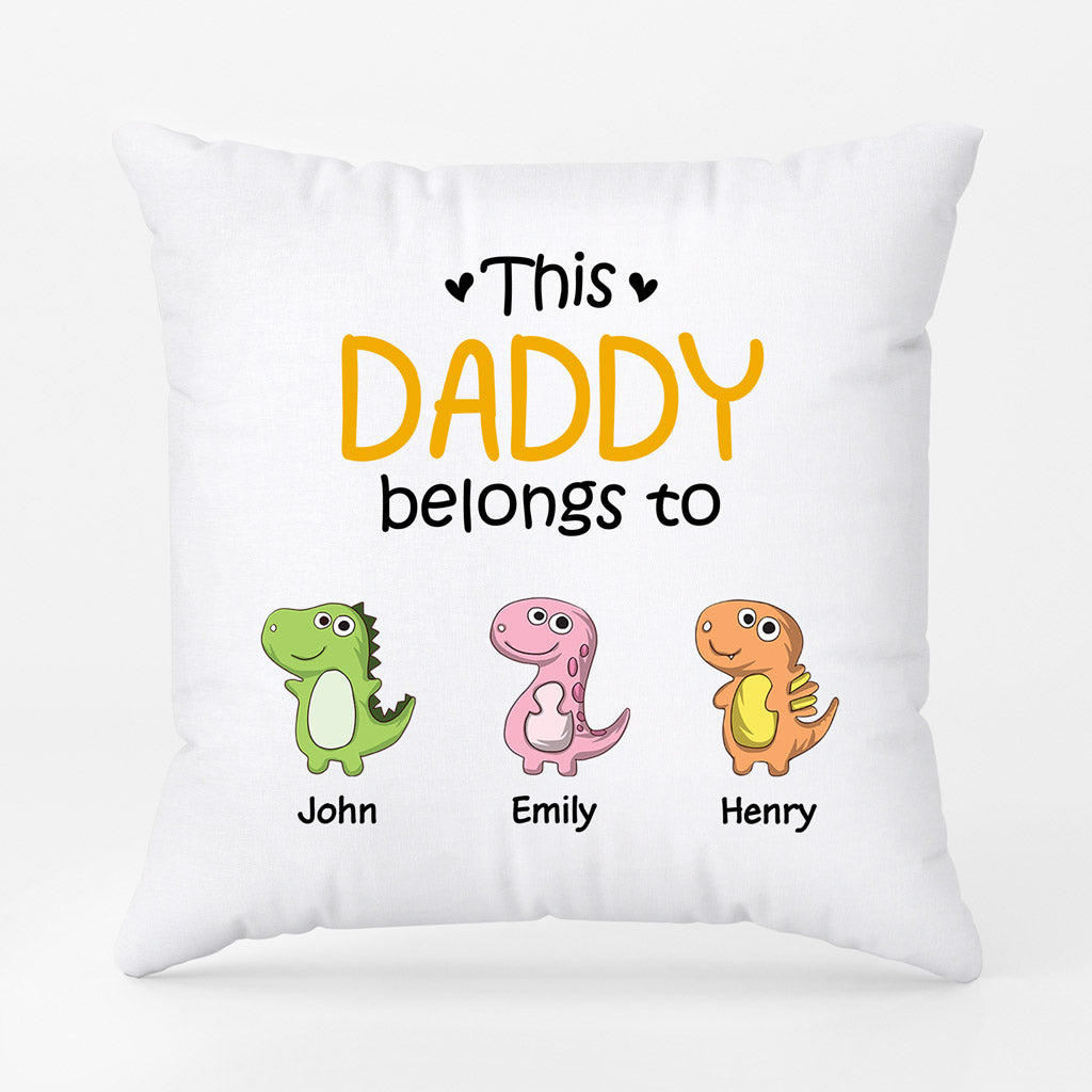Personalized This Amazing Daddy/Grandpa Belongs To Small Dinosaurs Pillow