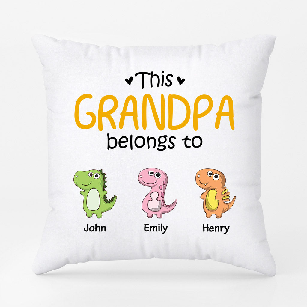 Personalized This Amazing Daddy/Grandpa Belongs To Small Dinosaurs Pillow