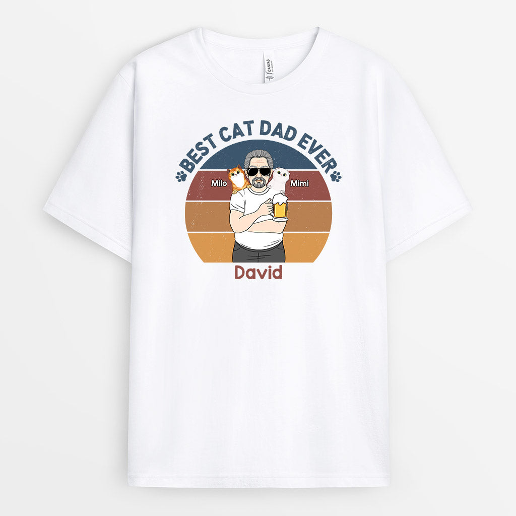 Best Cat Dad Ever - Personalized Cat T-Shirt