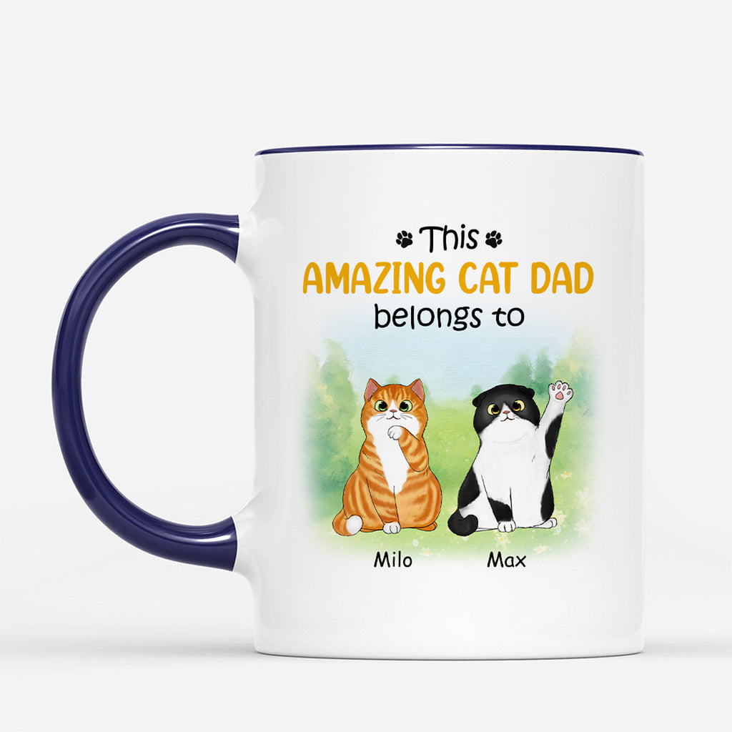 This Amazing Cat Dad Truly Belongs To - Personalized Cat Dad Mug