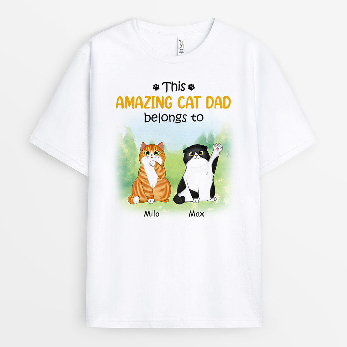 Amazing Cat Dad Belongs T-shirt - Personalized Gifts For Pet Lovers