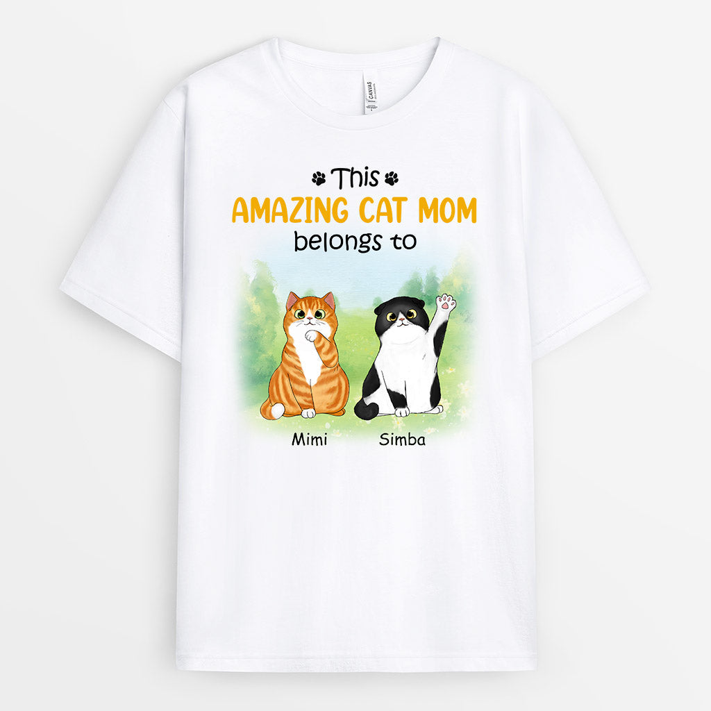 This Amazing Cat Mom Belongs To - Personalized Cat Tees For Humans